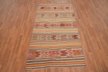 Enhance Your Room with a Beautifully Oriental Kilim Wool Rug 4x7