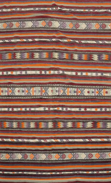 Vegetable Dye Kilim Turkish Area Rug 6x9
