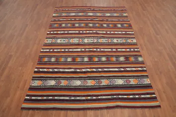 Vegetable Dye Kilim Turkish Area Rug 6x9