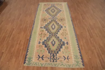 Vegetable Dye Kilim Geometric Area Rug 5x11