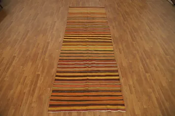 Vegetable Dye Kilim Turkish Area Rug 4x12