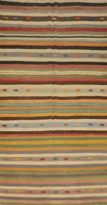 Vegetable Dye Kilim Turkish Area Rug 6x11