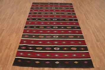 Vegetable Dye Kilim Geometric Area Rug 6x10