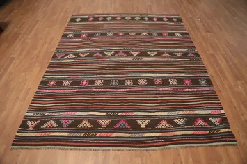 Vegetable Dye Kilim Turkish Area Rug 6x8