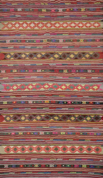 Vegetable Dye Kilim Geometric Area Rug 6x9