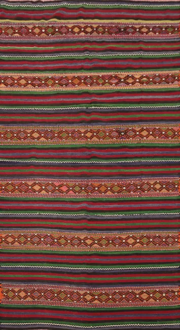 Handwoven Colorful Geometric Kilim Area Rug 6x10