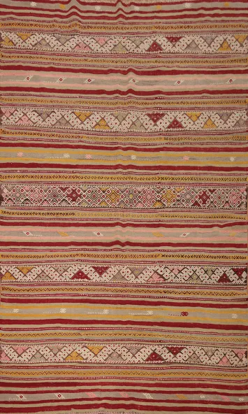 Vegetable Dye Kilim Turkish Area Rug 6x9