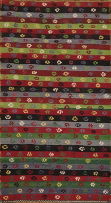 Vegetable Dye Kilim Tribal Wool Area Rug 5x10