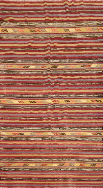 Vegetable Dye Kilim Turkish Area Rug 5x9