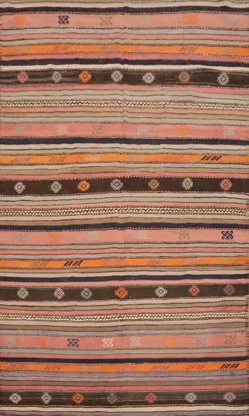 Vegetable Dye Kilim Turkish Area Rug 6x9