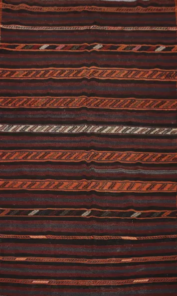 Tribal Striped Kilim Area Rug 6x10 Timeless Earthy Charm Accent