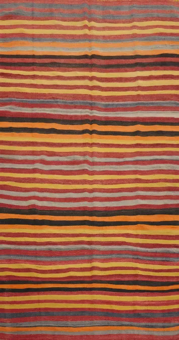Vegetable Dye Kilim Turkish Runner Rug 4x9