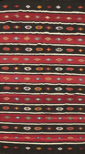 Vegetable Dye Kilim Turkish Area Rug 6x11