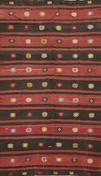 Geometric Kilim Vegetable Dye Area Rug 6x10