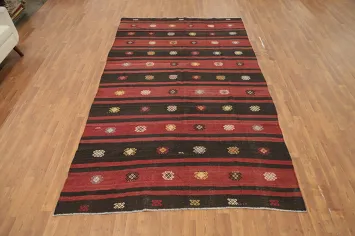 Geometric Kilim Vegetable Dye Area Rug 6x10