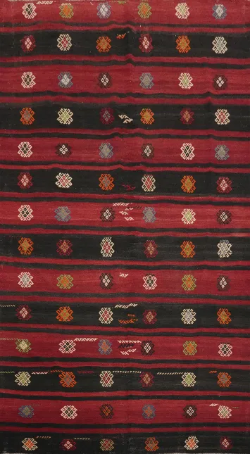 Geometric Kilim Vegetable Dye Area Rug 6x10
