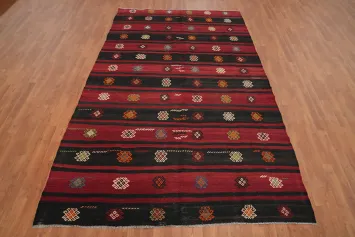 Geometric Kilim Vegetable Dye Area Rug 6x10