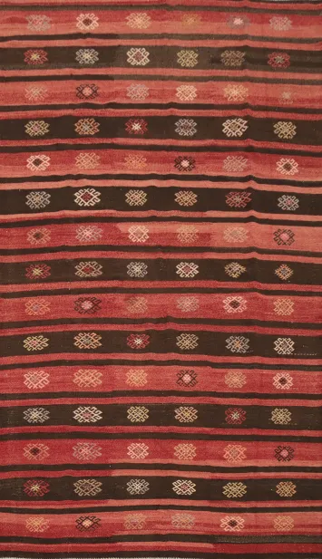 Vegetable Dye Kilim Turkish Area Rug 6x10