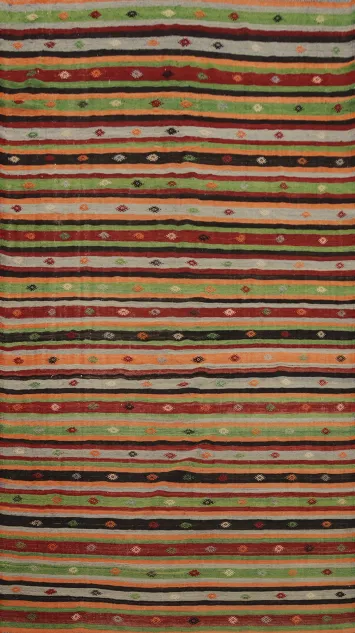 Vegetable Dye Kilim Turkish Area Rug 6x11