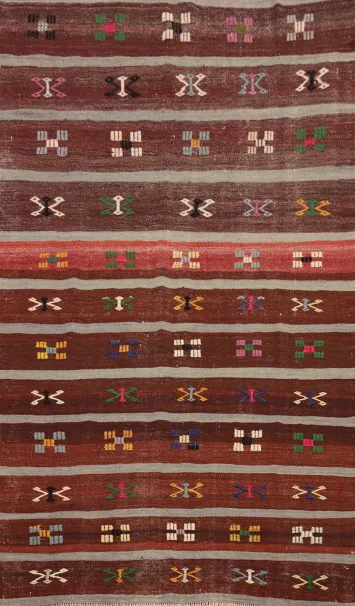 Vegetable Dye Kilim Turkish Area Rug 5x10