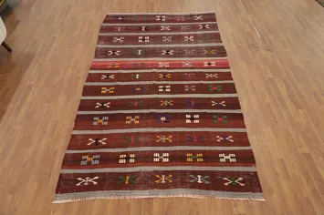 Vegetable Dye Kilim Turkish Area Rug 5x10