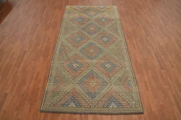 Vegetable Dye Kilim Geometric Area Rug 5x11