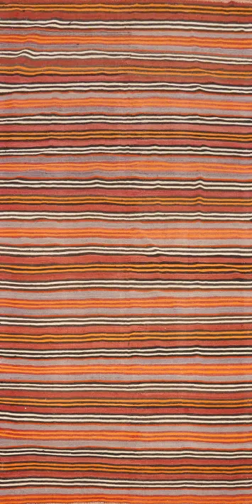 Vibrant Striped Kilim Area Rug 5x11 to Enhance Any Living Room Space