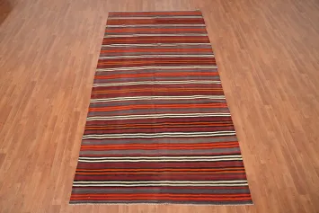 Bold and Colorful Striped Kilim Area Rug 5x10 for Any Room
