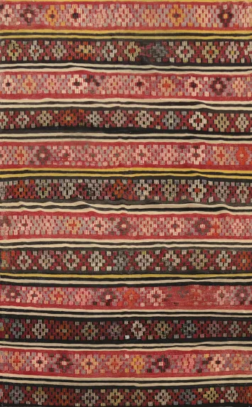 Vegetable Dye Kilim Geometric Area Rug 6x9