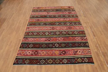 Vegetable Dye Kilim Geometric Area Rug 6x9