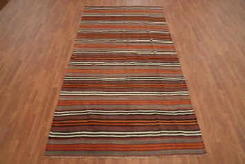 Vegetable Dye Kilim Striped Area Rug 5x10