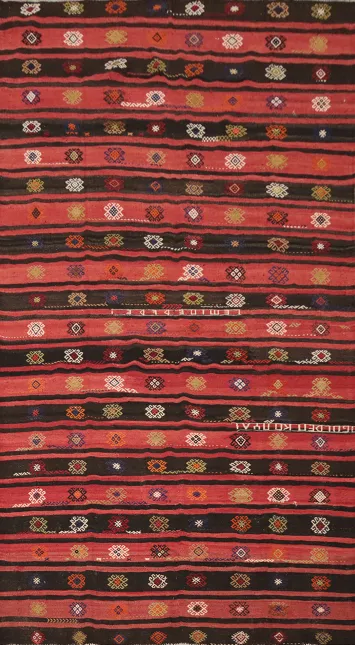 Vegetable Dye Kilim Turkish Area Rug 7x12