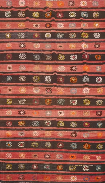 Vegetable Dye Kilim Turkish Area Rug 6x10