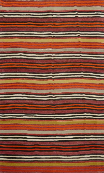 Vegetable Dye Kilim Turkish Area Rug 5x7