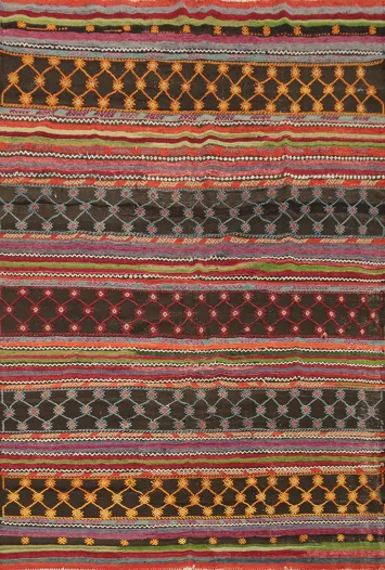 Vegetable Dye Kilim Geometric Wool Area Rug 6x8