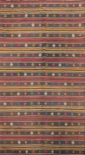 Vegetable Dye Kilim Turkish Area Rug 5x9