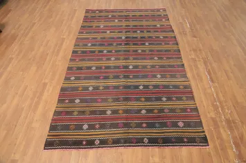 Vegetable Dye Kilim Turkish Area Rug 5x9