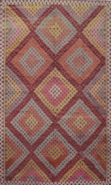 Vegetable Dye Kilim Turkish Area Rug 6x9