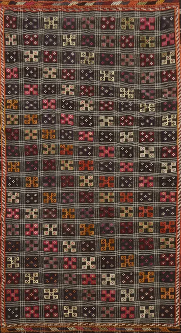 Vegetable Dye Kilim Geometric Wool Area Rug 6x11