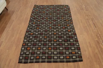 Vegetable Dye Kilim Geometric Wool Area Rug 5x9