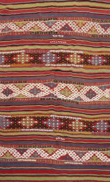 Vegetable Dye Kilim Geometric Wool Rug 5x7