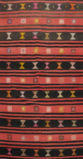 Vegetable Dye Kilim Turkish Area Rug 5x9