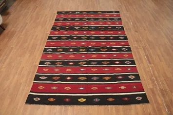 Vegetable Dye Kilim Geometric Area Rug 6x9