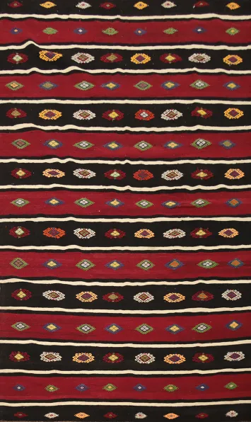 Vegetable Dye Kilim Geometric Area Rug 6x9
