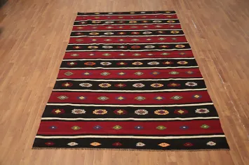 Vegetable Dye Kilim Geometric Area Rug 6x9