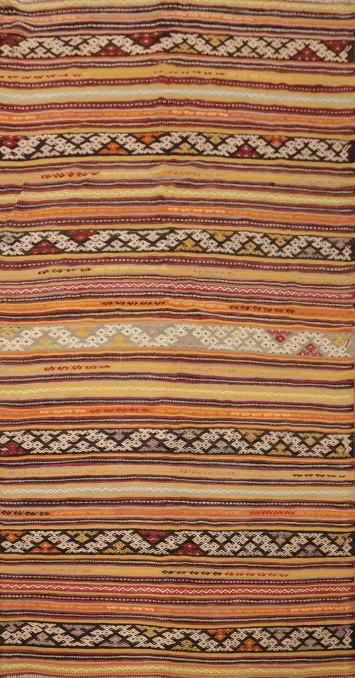 Exotic Kilim Area Rug 5x9 with Ethnic Geometric Designs and Textures