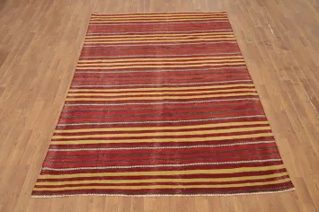Eye-Catching Multicolor Stripes Kilim Area Rug 6x8 for Any Room