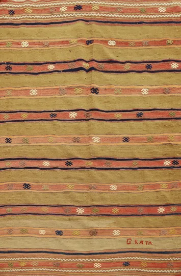 Vegetable Dye Kilim Turkish Rug 5x6