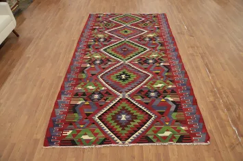 Vegetable Dye Kilim Geometric Wool Area Rug 6x10