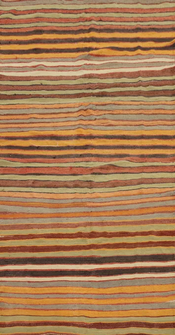 Vibrant Earthy Striped Kilim Area Rug 5x9 for Cozy Home Interiors